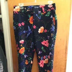 Floral ankle length dress pants